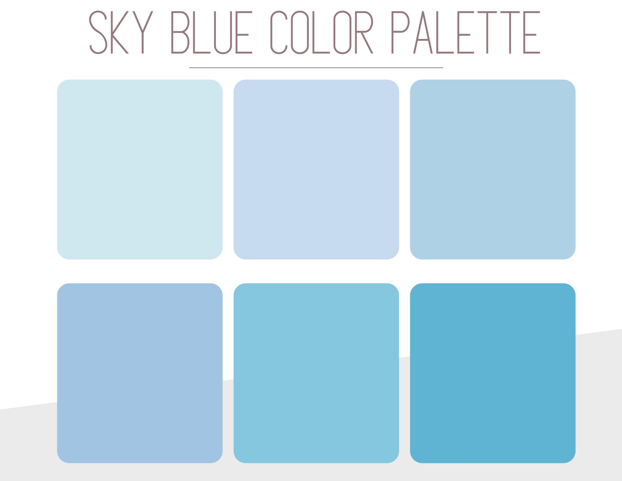 Sky Blue Color Palette Hex Code Sky Blue Brand Hex Codes Light Blue Style  Guide Brand Color Palette Digital Download 