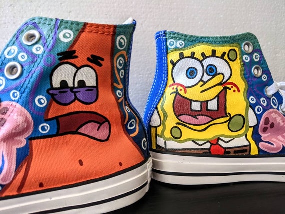 spongebob painted shoes
