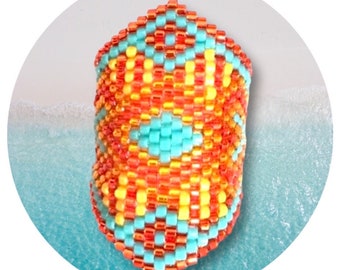 DIY NAVA Peyote or brick stitch ring Pattern