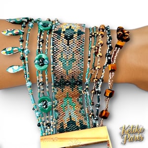 DIY Schéma peyote Impair ou métier à tisser et fantaisie pour le Bracelet GRENADE pour fermoirs HIILOS