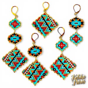 DIY 3 pendant miyuki pattern YUCATAN to wave a necklace, a brooch or earrings