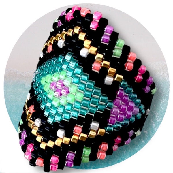 DIY Peyote or brick stitch ring Pattern : YOPAL