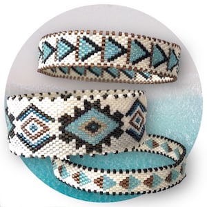 DIY Peyote bracelet pattern bangle or with clasp, bracelet : 3 Bracelets CHEKEERO
