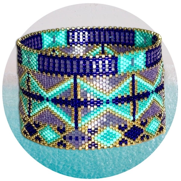 DIY Schémas Bracelet ANTIBES pour tissage peyote et brick stitch