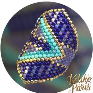 DIY ANTIBES Peyote or brick stitch ring Pattern