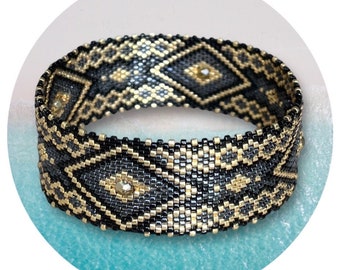 DIY MORELIA MINI-1 Peyote bracelet pattern bangle or with clasp