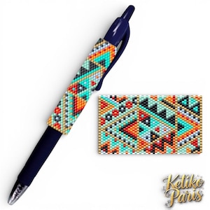 DIY geometrisch peyote weefpatroon voor penhoes - YUCATAN