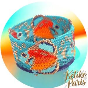 DIY-Muster für rundes Peyote-Armband (Armreif) oder mit tropischem Fischverschluss