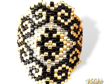 DIY-schema voor een PENISCOLA peyote- of brick stitch-ring