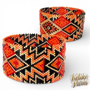 DIY  PHOENIX Peyote Patterns for Bangle (Open or Closed) for bracelet