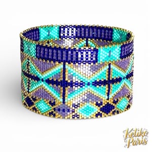 Modelli di punto peyote ANTIBES fai da te per braccialetti rigidi (aperti o chiusi) e peyote tradizionale