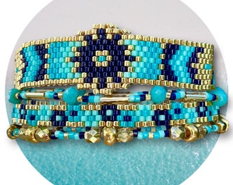 DIY LUGANO even and odd count peyote pattern for 2 bracelets