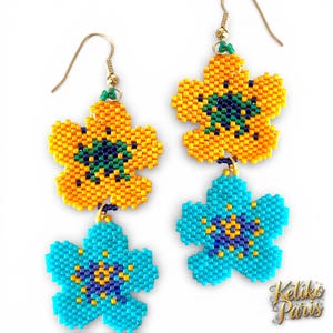 DIY ALLAMANDA pendant pattern with miyuki flowers