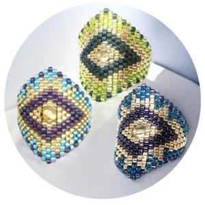 DIY ARIZONA Peyote or brick stitch ring Pattern