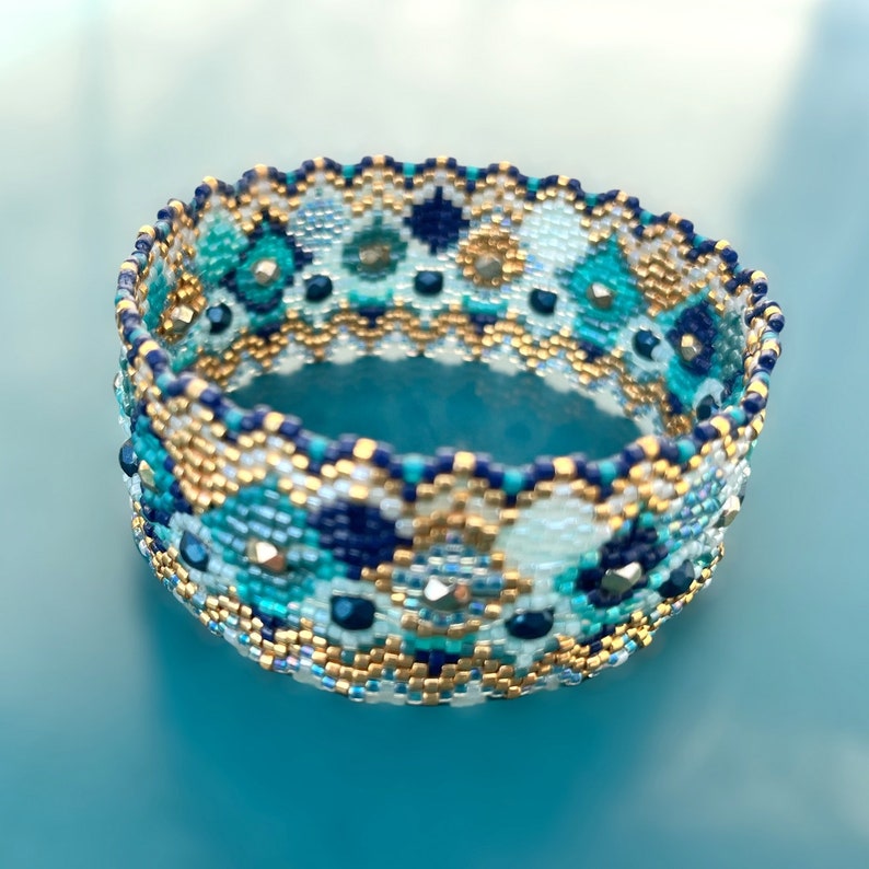 DIY 3 Peyote 3 drops bracelet patterns bangle or with clasp bracelets CORDOUE
