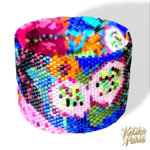 Patrones de punto peyote TUTTIFRUTTI TROPICAL para pulseras tipo brazalete (abiertas o cerradas) y punto peyote tradicional y tipo ladrillo.