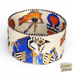 DIY HORUS Peyote Patterns for Bangle (Open or Closed) and Traditional Peyote bracelet