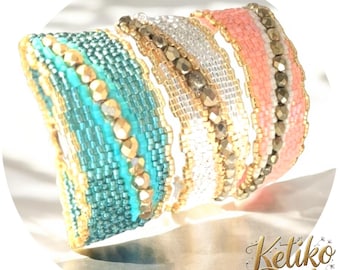 DIY Peyote 3 drops bracelet pattern bangle or with clasp, bracelet  MYSORE