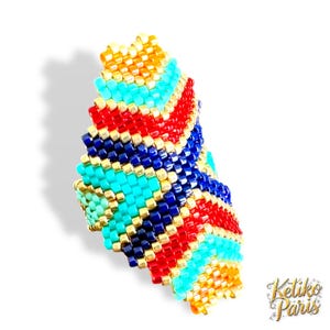 DIY Peyote oder Brick Stitch Ring Muster - AUDREY Ring