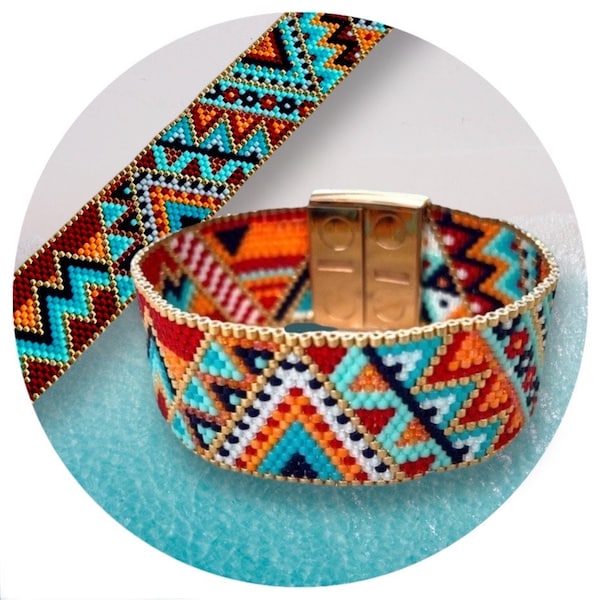 DIY Even count peyote pattern for the bracelet YUCATAN