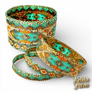 DIY bracelet AQUA GREEN pattern: 4 weavings offered