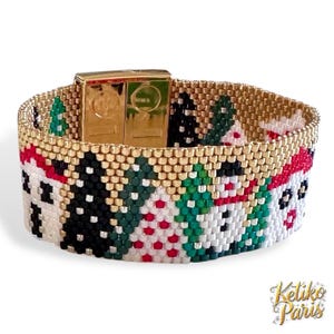 DIY Even count peyote pattern for the bracelet MINI XMAS