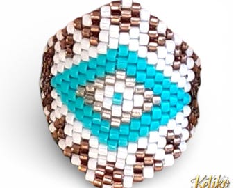 DIY Peyote of Brick Stitch Ringpatroon - CHAPALA Ring