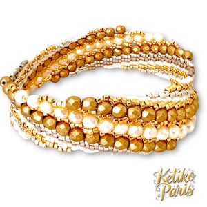 Patrón DIY para Pulsera LILY-1 en Peyote 3 Cuentas Circulares (Brazalete) o con Cierre