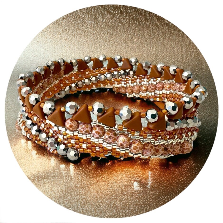 DIY BRUXELLE Bracelet pattern for 3 drops peyote peyote stitch