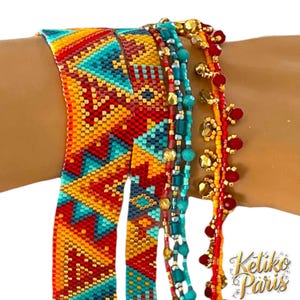 DIY Schéma peyote pair pour les 3 Bracelets PANAMA pour fermoirs HIILOS
