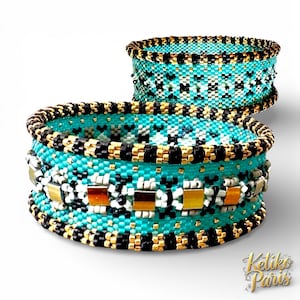 DIY MYSTERY of the OASIS Peyote-stygnmönster för ett armband med rund kant (öppet eller slutet)