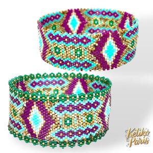 DIY JODI Motifs Peyote pour bracelet bangle (ouverts ou fermés) et peyote traditionnel et brick stitch
