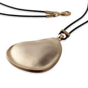 Leather Pendant Necklace Statement Necklace Gold Black Leather Necklace Leather/&Gold Long Pendant Necklace Leather Pendant Jewelry