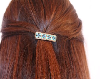 Hair Barrette, Bridesmaids Hair  Barrette, Hair jewelry, French Barrett, Hair Clip Barrette, blue Barrette, Hair Accessories, Barrette Gift