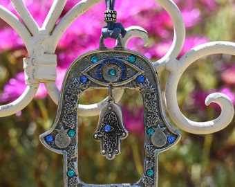 Evil eye wall hanging,  Hamsa, Home Goods, Hamsa Home decor, Hamsa wall Art, Jewish Wall Art, Hamsa Wall Hand, Israel Gift, Hand Hanging