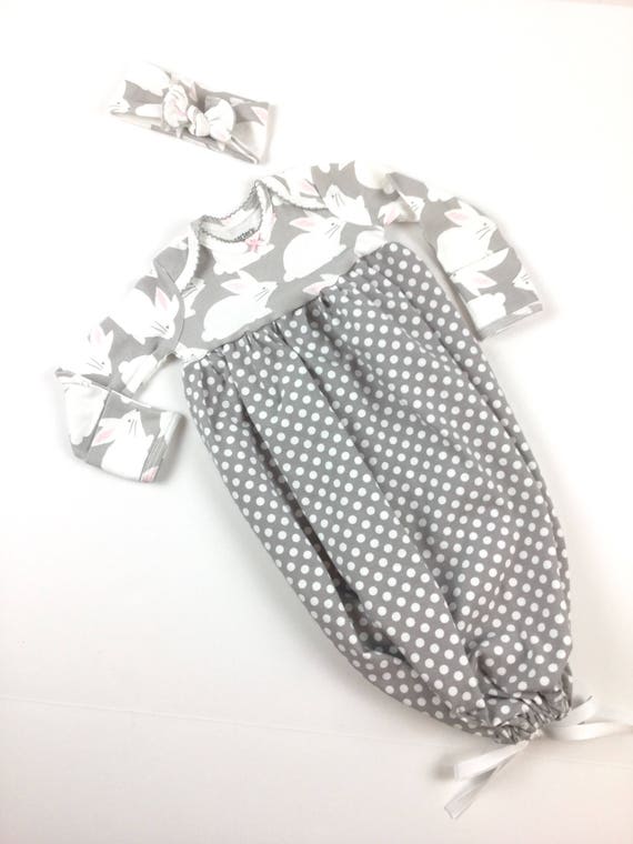 baby gown drawstring bottom
