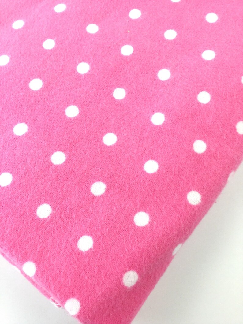 Bright pink and white polka dot flannel baby blanket infant Etsy
