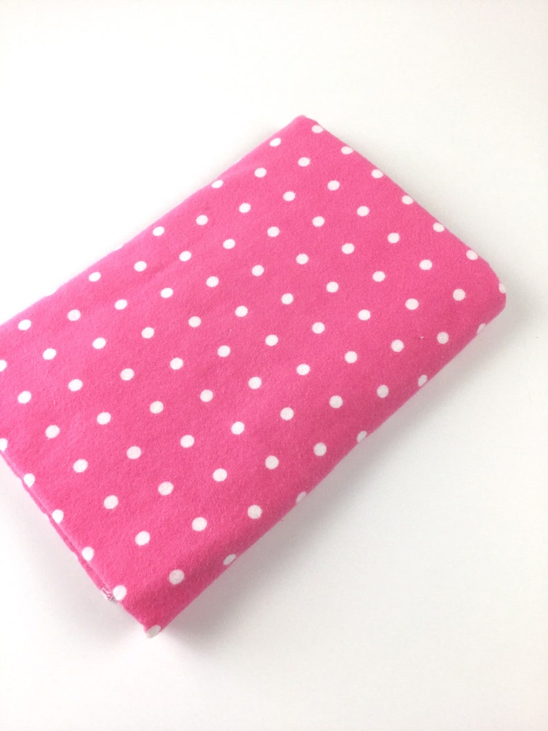 Bright pink and white polka dot flannel baby blanket infant Etsy