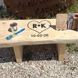 Wedding Guest Book Bench | 3 Ft Live Edge Personalized Keepsake | Signing Kit or Finished | Anniversary Gift | Handcrafted in Missouri