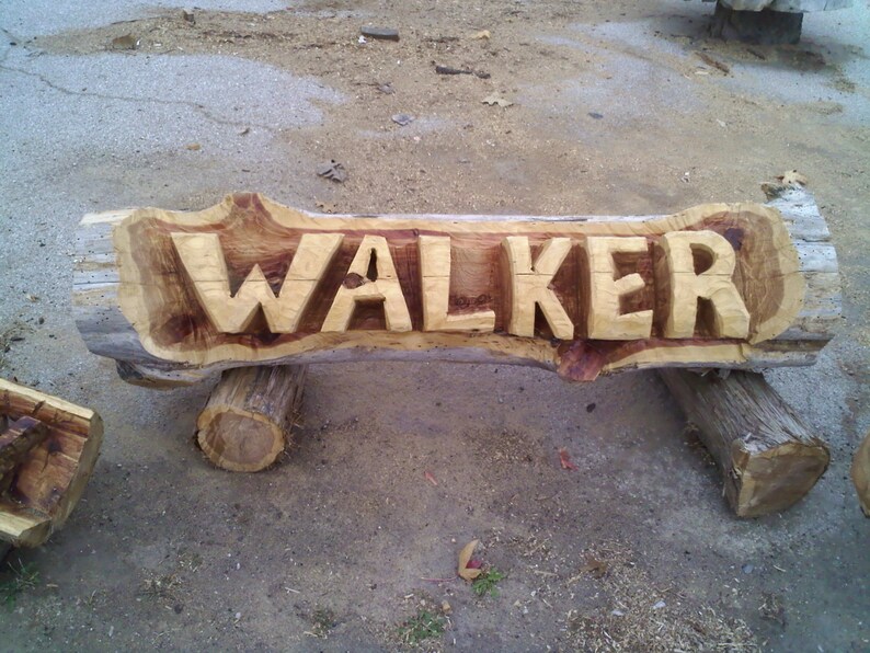 Chainsaw Carved 3 Foot NAME LOG Sign Etsy