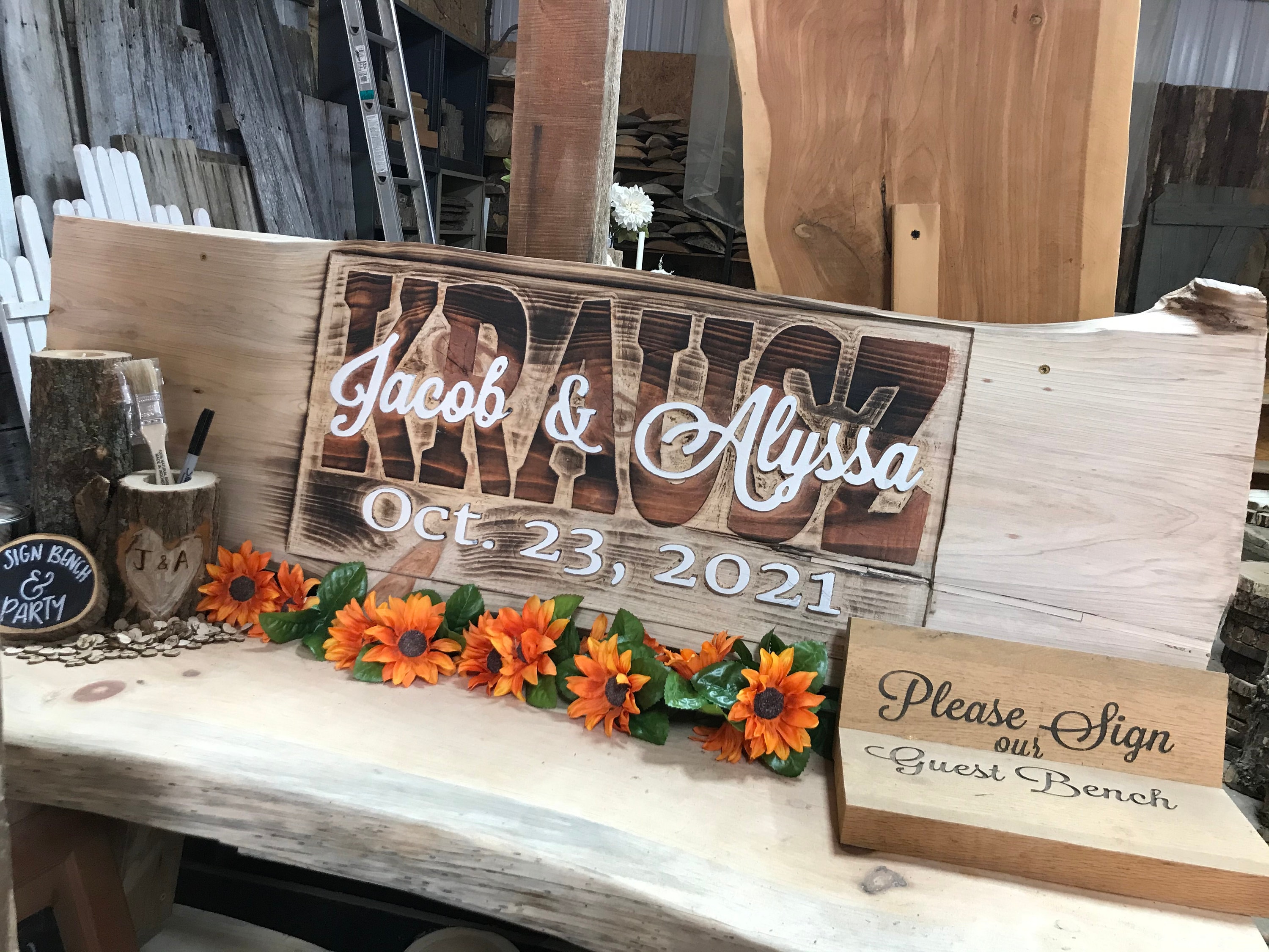 The Ultimate 4 Foot Wedding guest Book Bench With Etsy