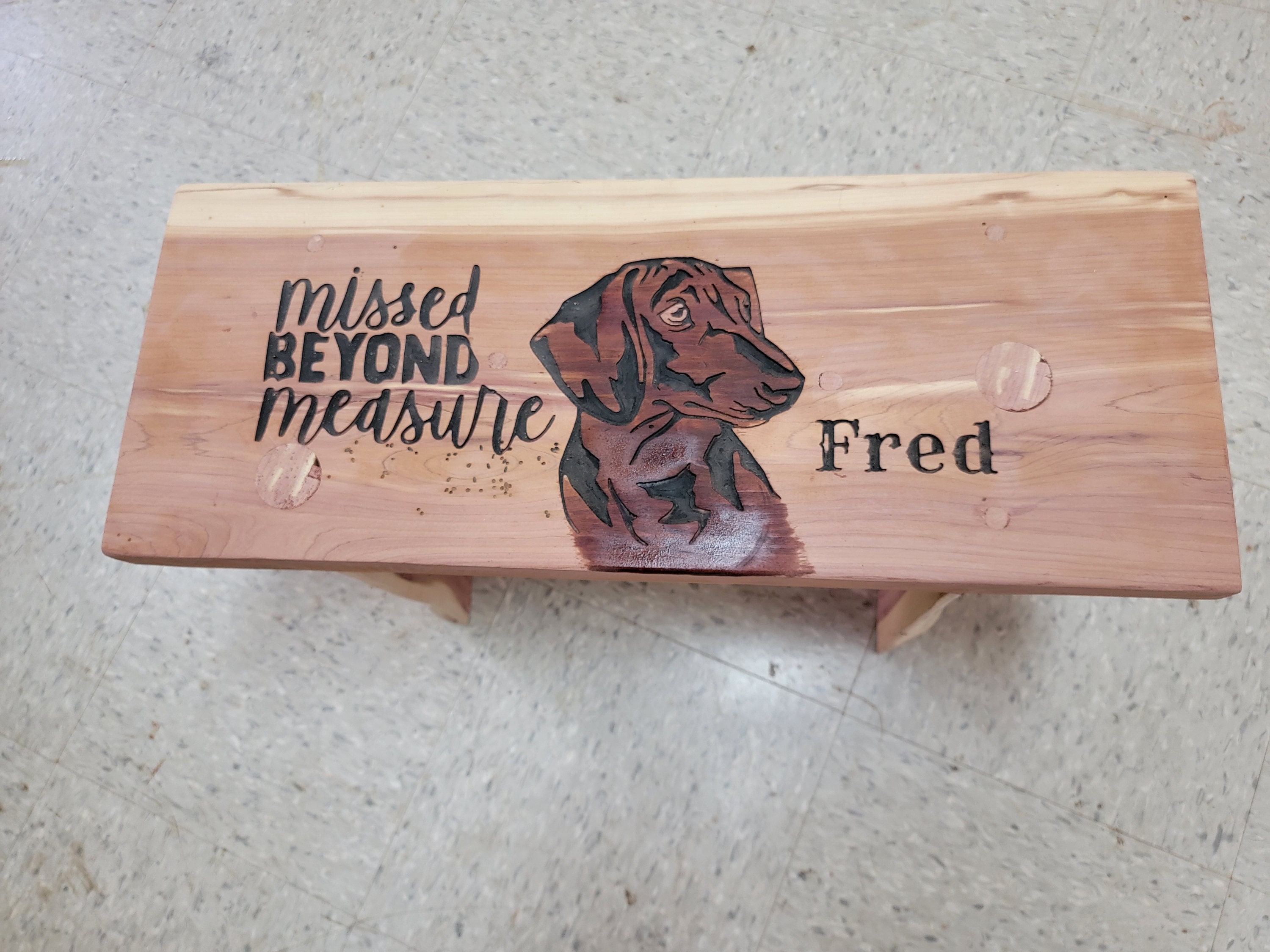 Pet Memorial Bench perfect for the Garden or Entryway Dog Etsy