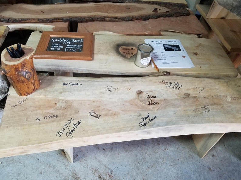 Wedding Guest Book Bench WITH BACK kit Etsy