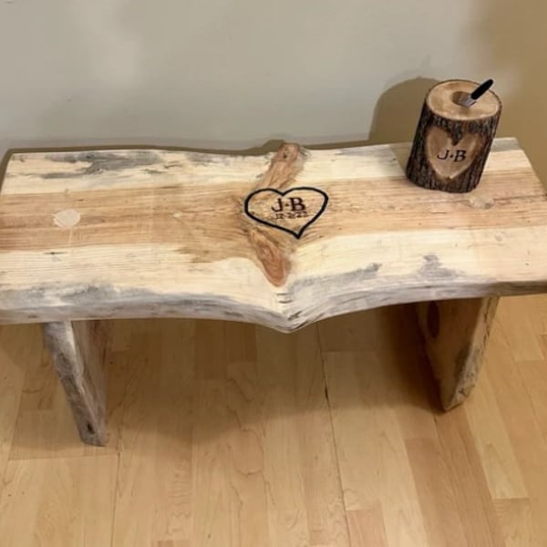 3 foot Wedding Guest book Bench KIT (ships in 6 days) Live edge