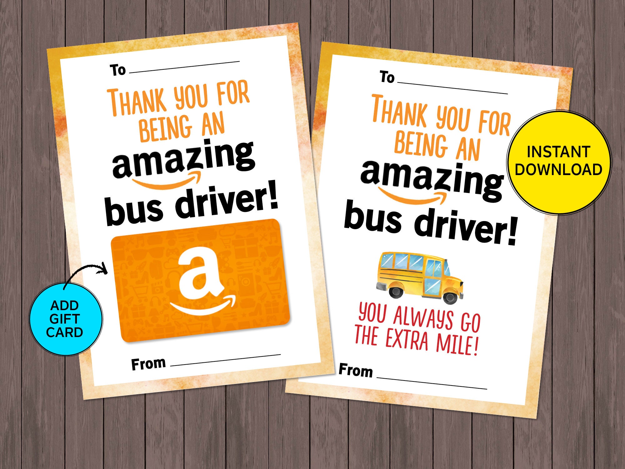 Amazing Bus Driver Gift Card For School Or Camp Instant Etsy