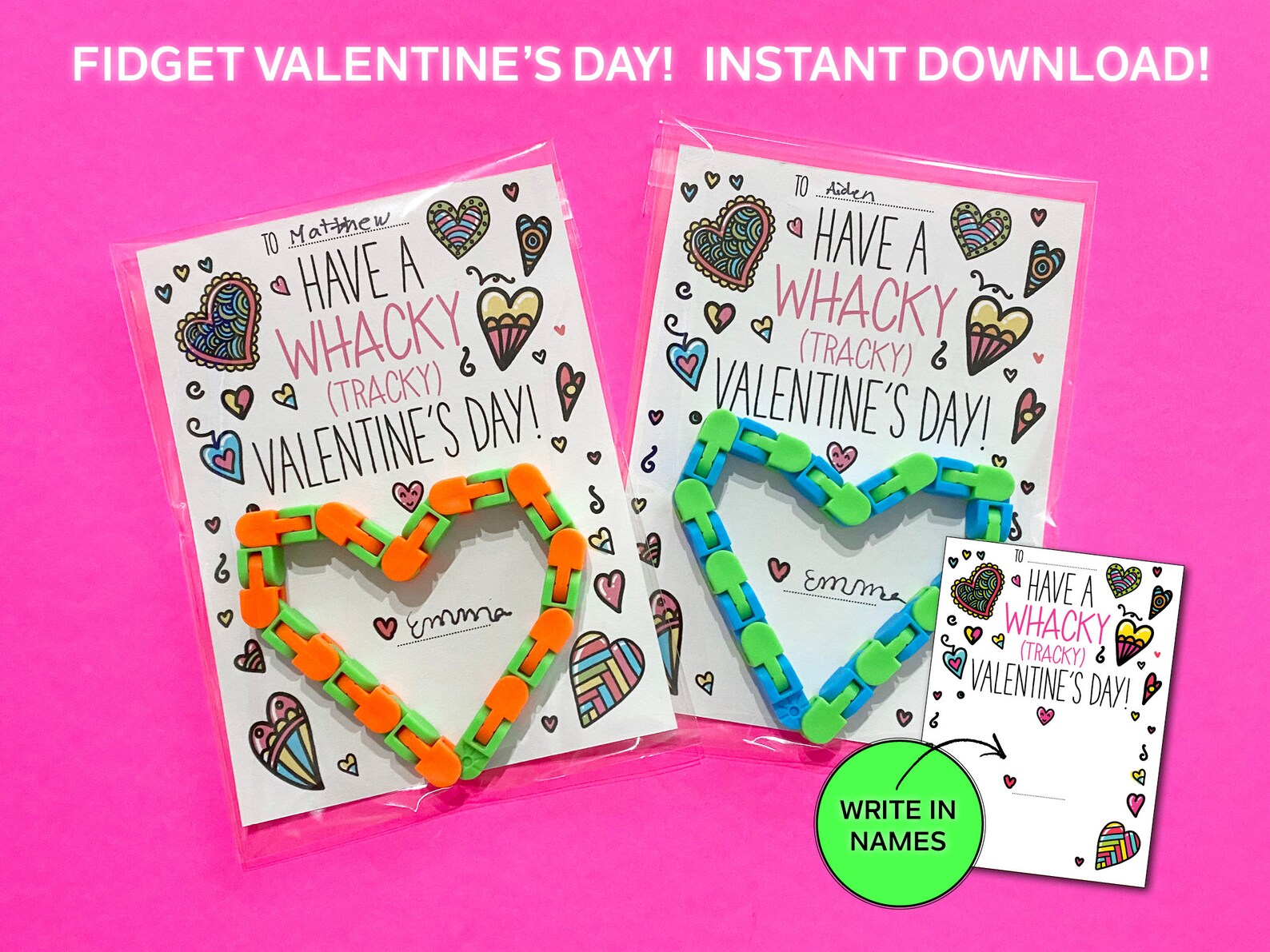 FIDGET TOY Valentine's Card Printable Cards for Boys and Etsy