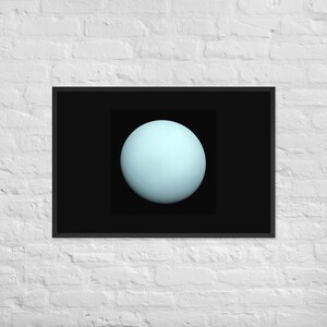 Idea de regalo del Día del Padre - Póster enmarcado de Urano - Una hermosa imagen de Urano - Póster del planeta de Urano, Decoración de arte de pared Planeta Urano