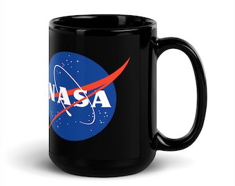 Taza negra de la NASA, taza de la NASA, NASA, regalo espacial, taza espacial, regalo para él, regalo para ella, taza Galaxy, regalo de amigo, taza de café, taza de mamá, taza de papá