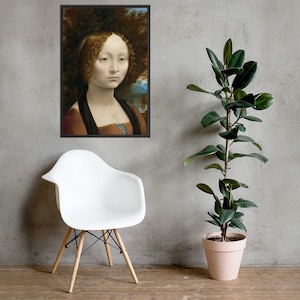 Leonardo da Vinci Ginevra de&#39; Benci [avers] Affiche encadrée | | d’impression Léonard de Vinci Affiche Léonard de Vinci