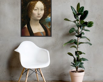 Leonardo da Vinci Ginevra de' Benci [anverso] Cartel enmarcado / Leonardo da Vinci Print / Leonardo da Vinci Poster